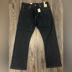 NWT Men’s Levi's 517 Bootcut Dark Blue Rigid Raw Denim Jeans- Size 36 x 30